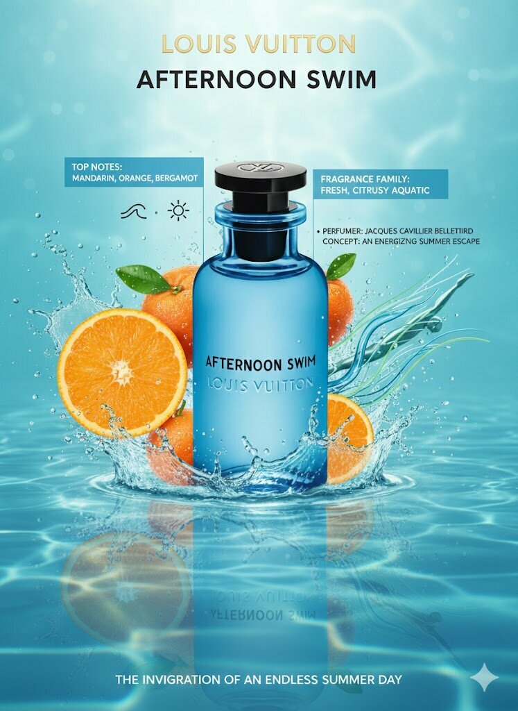 Духи мужские Afternoon Swim духи, парфюмерная вода для мужчин и женщин, Louis Vuitton Afternoon Swim, 5 мл