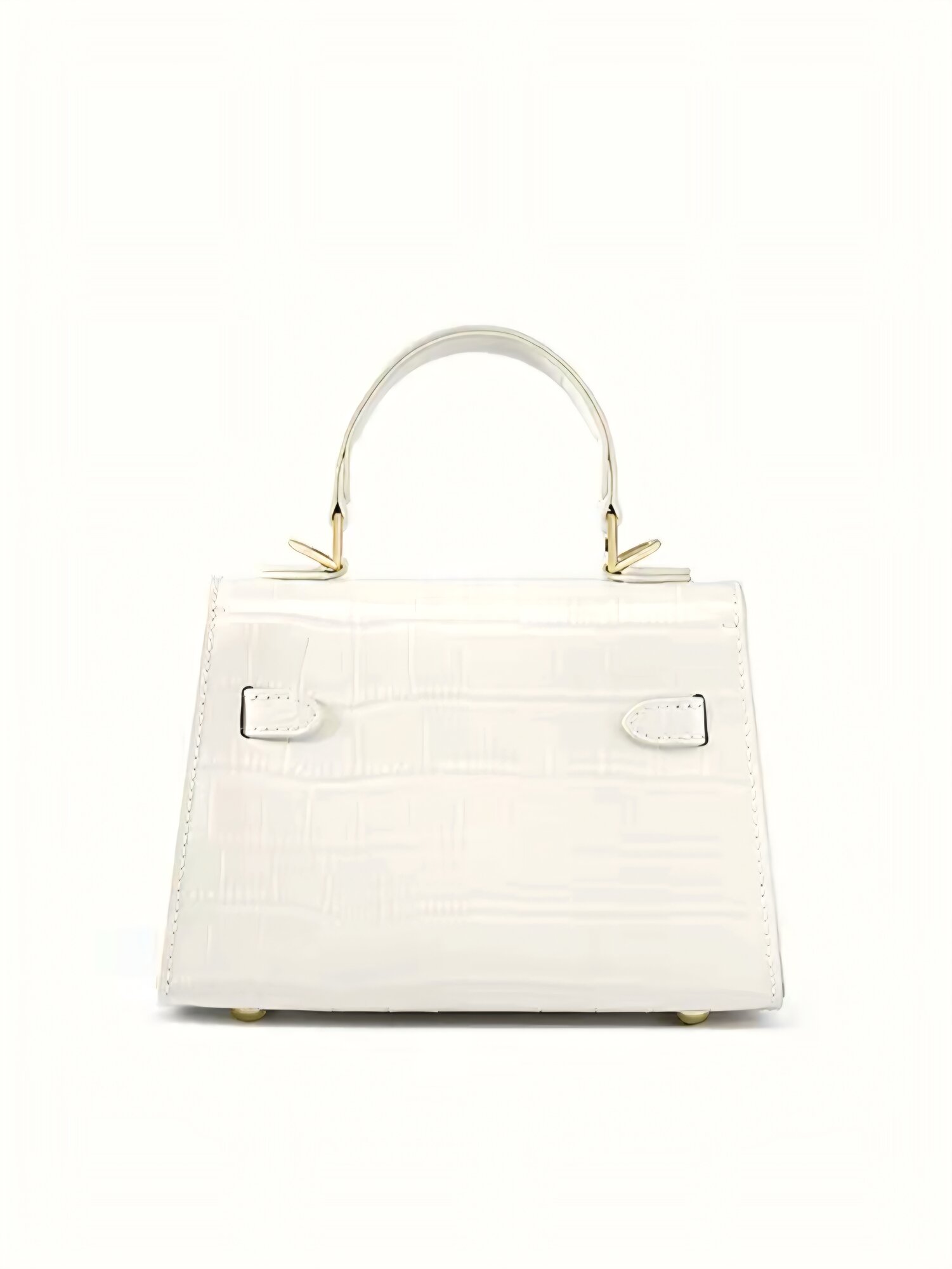 Сумка кросс-боди  из натуральной кожи, фактура под рептилию, белый, — фото 1