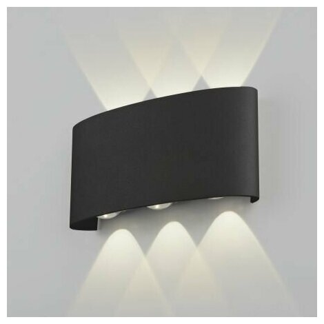 Настенный светодиодный светильник, подсветка стен, лучи на стене, LED, 6Вт, черный 626780 - фотография № 1