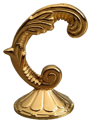 Крючок для штор KS002, однорожковый, цвет золото - фотография № 1