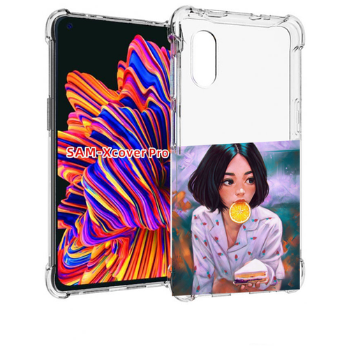 Чехол MyPads девушка-с-чизкейком женский для Samsung Galaxy Xcover Pro 1 задняя-панель-накладка-бампер