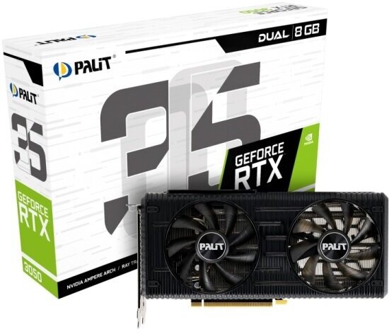 Видеокарта Palit GeForce RTX 3050 DUAL 8G