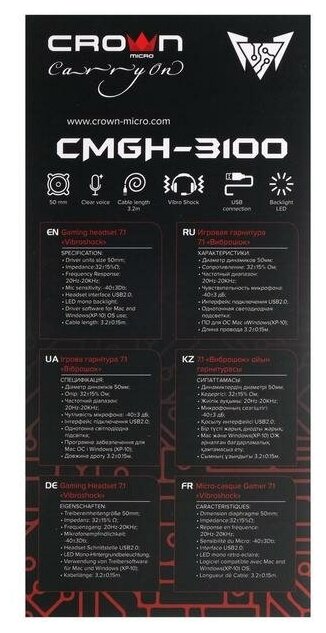 Компьютерная гарнитура CROWN MICRO CMGH-31