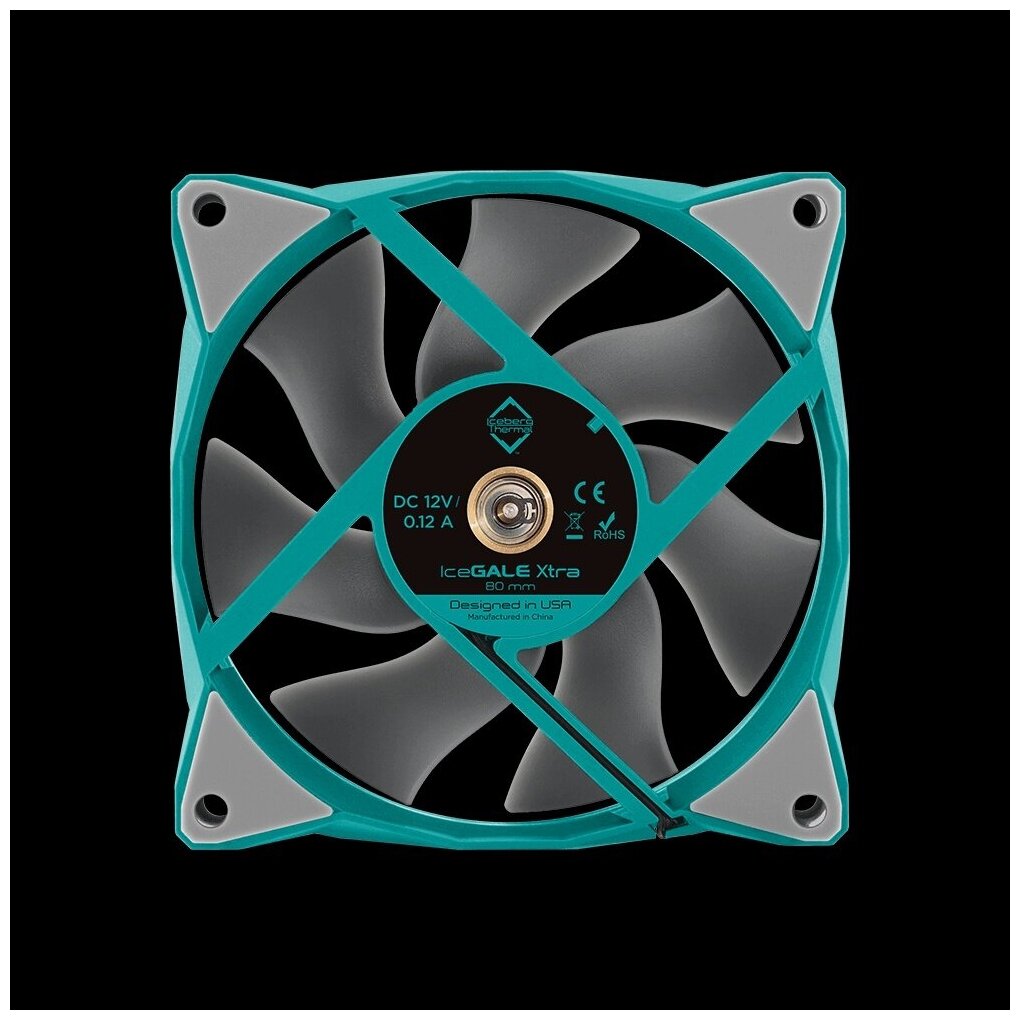 Вентилятор iceberg 80x80x25 IceGALE Xtra TEAL 800 - 3000 RPM