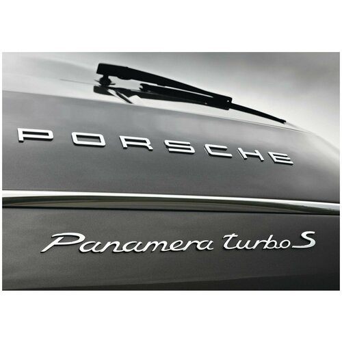 Эмблема Шильдик Porsche Порше на багажник цвет анти хром