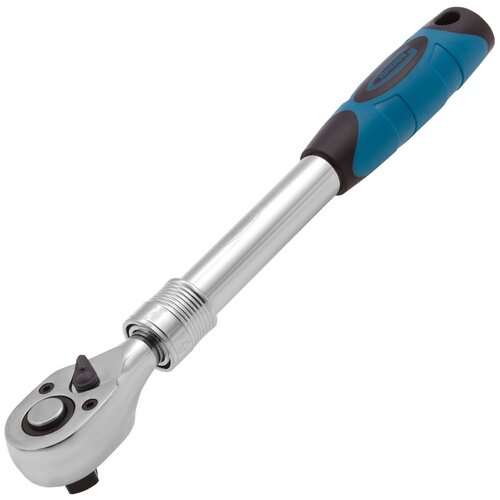 Ключ телескопический трещоточный 1/2, 305-445 мм, CrV, хромир, 2-х комп. рукоятка GROSS ключ трещетка 1 4 crv 2 х комп руч bartex