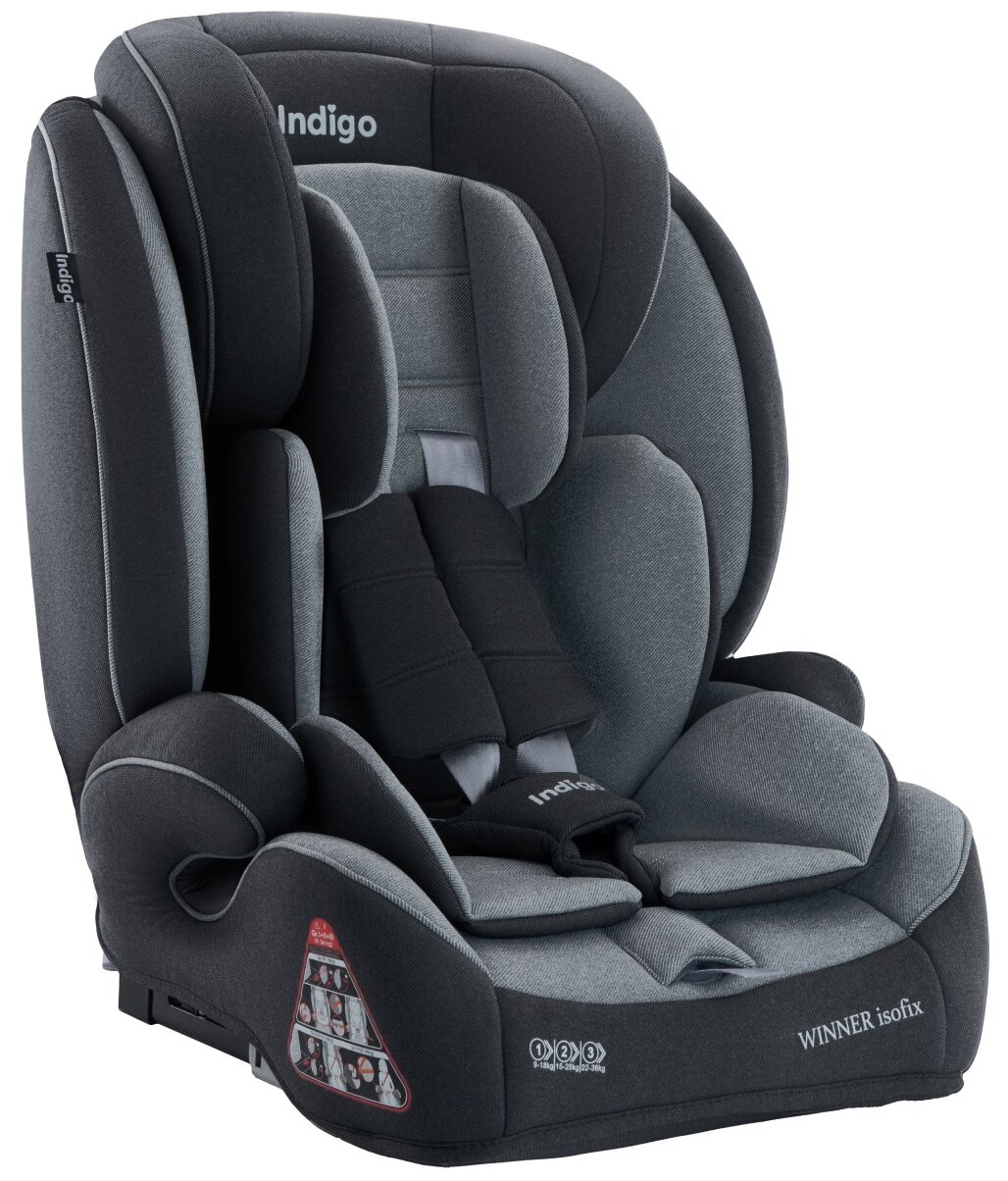 Автокресло INDIGO УТ0013958 WINNER ISOFIX YB706B темно-серый/светло-серый