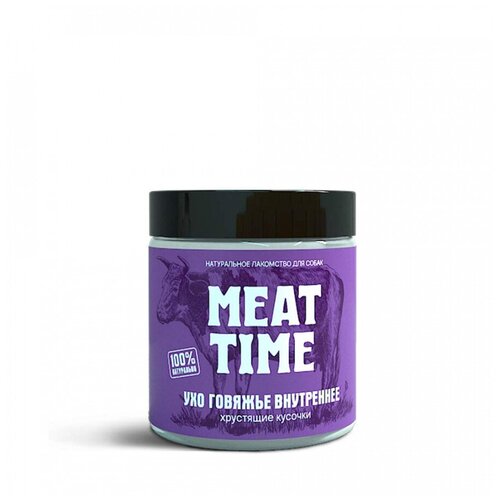 Лакомство MEAT TIME для Собак Ухо говяжье внутреннее Хрустящие кусочки 60г