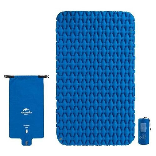 Коврик спальный Naturehike NH19Z055-P двойной FC11 с надувным мешком голубой 8406₽