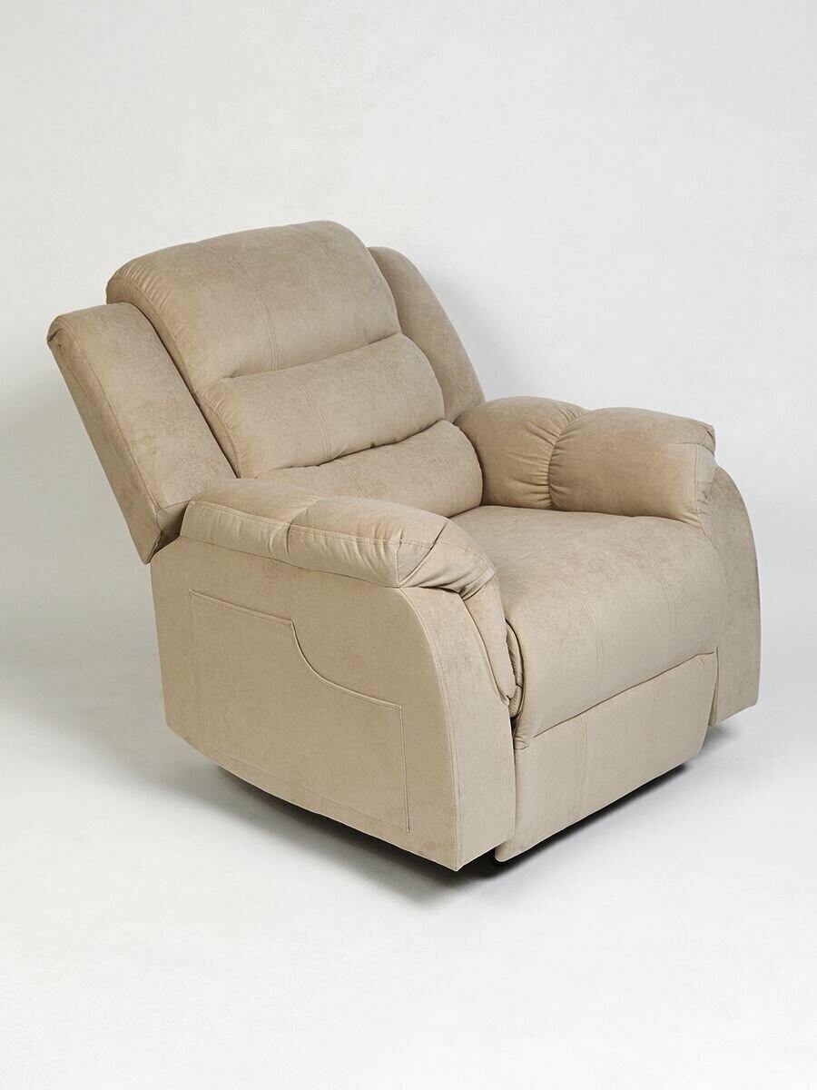 Кресло реклайнер велюр с электроприводом Masscomplekt, tenerife beige