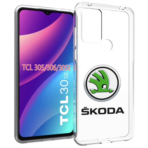 смартфон tcl 30se 4 64gb atlantic blue Чехол MyPads skoda-шкода-4 мужской для TCL 30SE / TCL 305 / TCL 306 / TCL 30E задняя-панель-накладка-бампер