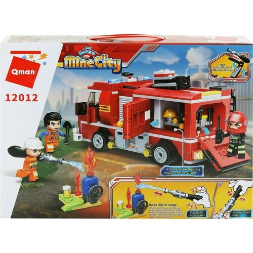 Конструктор QMAN Пожарная машина, 370 деталей конструктор пожарная машина 370 деталей