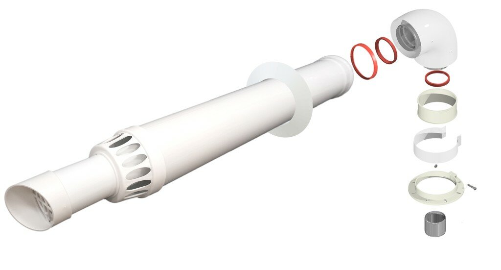 фото Комплект коаксиального дымохода 0.75м 60/100 (K-0,75-F) универсальный антилед