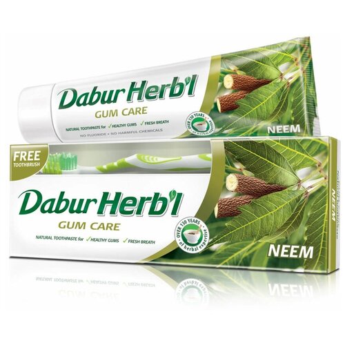 Зубная паста Dabur Herbl Neem (ним) 150 гр. в комплекте с зубной щеткой