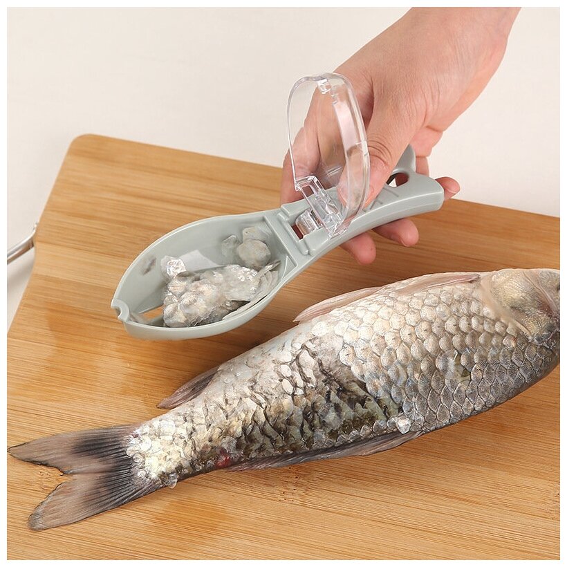 Рыбочистка с контейнером для чешуи, чистка для рыбы, нож для чистки рыбы - фотография № 6