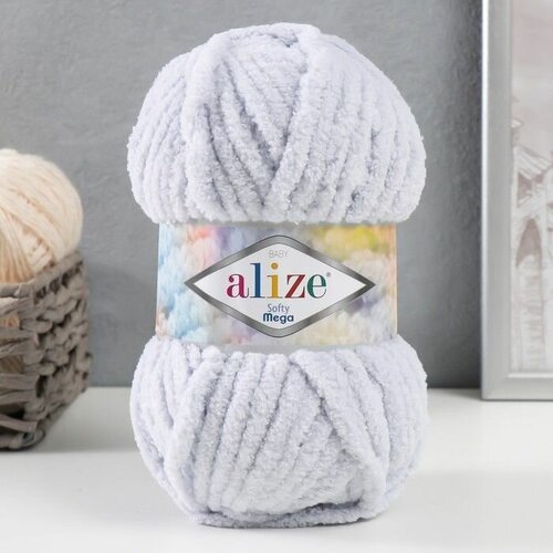 Пряжа Softy mega 100 микрополиэстер 70м100гр 416 серый 763₽