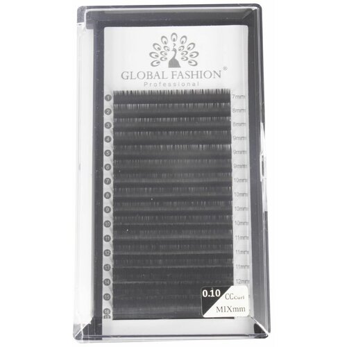 Global Fashion Ресницы для наращивания Premium Lashes / микс 7-12 мм, 0.10 мм / изгиб CC
