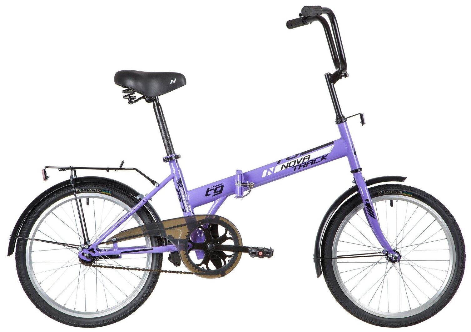 NOVATRACK TG-20 CLASSIC New 20" (2020) (Велосипед NOVATRACK 20" складной, TG30, фиолетовый, тормоз нож, двойной обод, сид. и руль комфор)