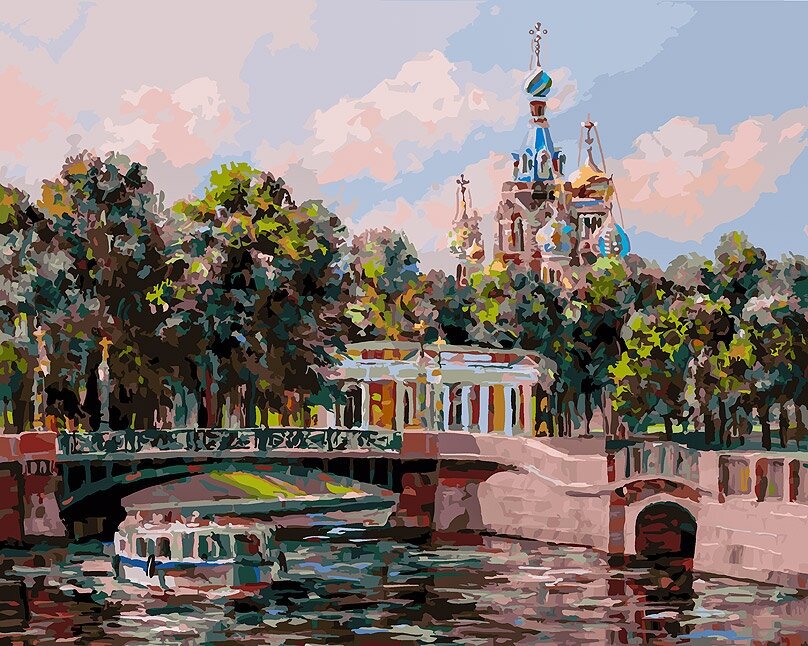 Картина по номерам Белоснежка «Санкт-Петербург. Михайловский сад.» (40х50 см, холст на подрамнике)