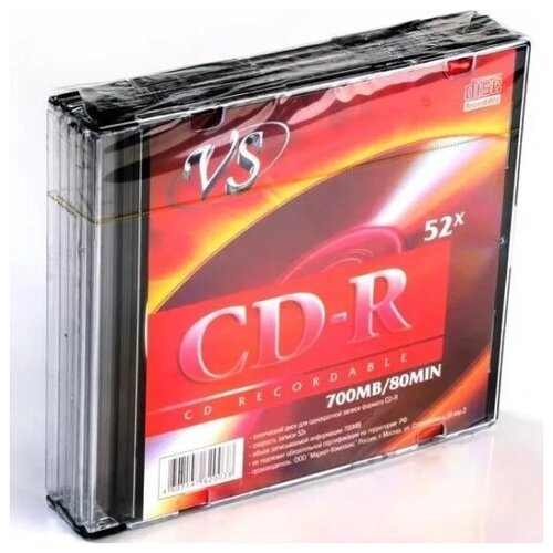 Диск VS CD-R 80 52x SL/5 диск cd r vs 700 mb 52x бум конверт 5 5 250