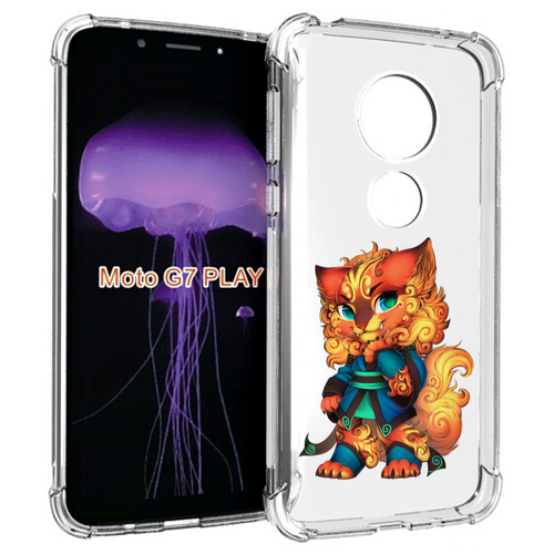 Чехол MyPads золотой-кот для Motorola Moto G7 Play задняя-панель-накладка-бампер