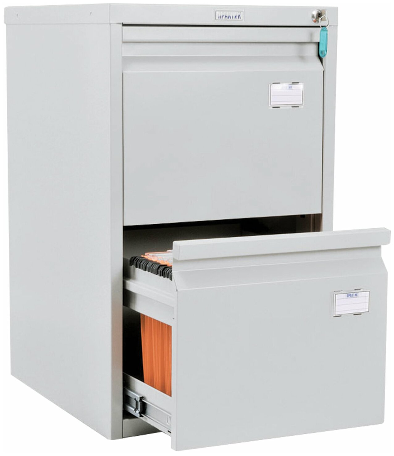 Шкаф картотечный практик 685х408х485 мм, 2 ящика для 84 подвесных папок A4 (A-42)