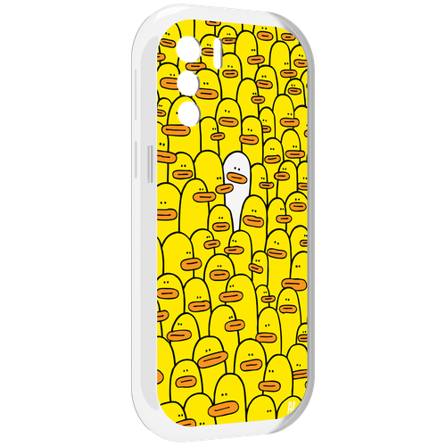 Чехол MyPads белый среди желтых для UleFone Note 13P задняя-панель-накладка-бампер