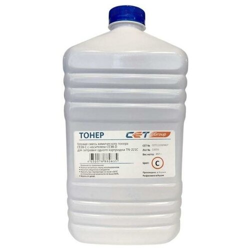 Тонер Cet CE38-C CET111069467 голубой бутылка 467гр. для принтера KONICA MINOLTA Bizhub C227/287