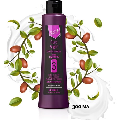 Real Natura / Кондиционер PURO ARGAN для восстановления, увлажнения и гладкости всех типов волос, 300 мл