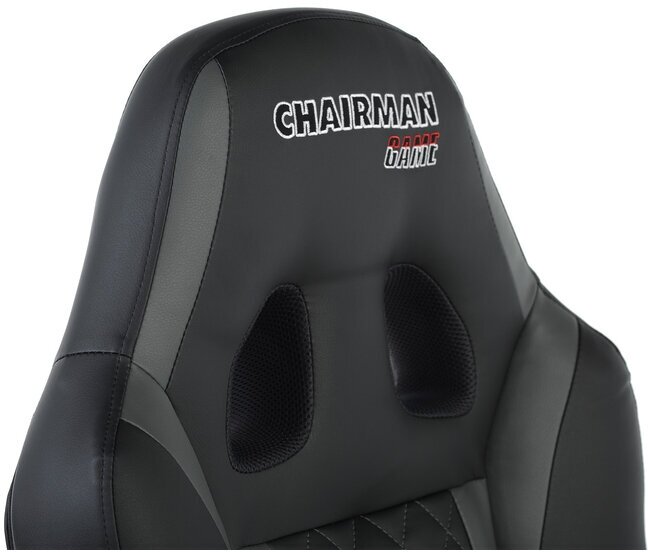 Кресло Chairman game 15 черный/серый