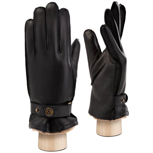 фото Перчатки мужские кожаные eleganzza, размер 9(m), черный