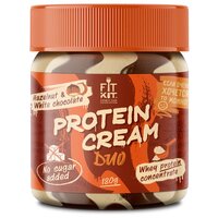 Fit Kit Protein Cream DUO 180г / Протеиновая шоколадная паста без сахара / Фундук и белый шоколад