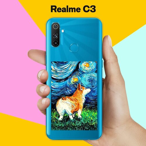 Силиконовый чехол на realme C3 Ван Гог Корги / для Реалми Ц3 силиконовый чехол на realme c3 реалми c3 ван гог звездная ночь