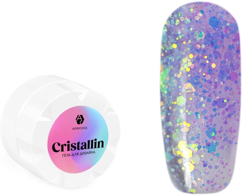 Adricoco, гель для дизайна ногтей "Cristallin" (№04), 5 мл