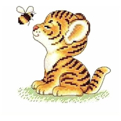 Набор для вышивания Сделано с любовью Полосатики 15x15 см, Тигры Детские Животные
