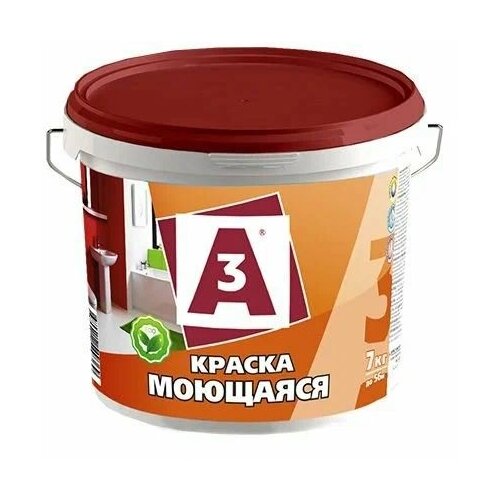 Краска моющаяся А3 водно-дисперсионная, белоснежная 7 кг