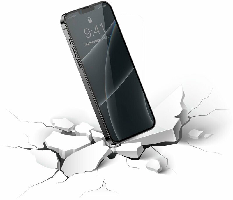 Стекло защитное Baseus для APPLE iPhone 13 Pro Max 0.23mm Curved Screen Tempered Glass Protector with Crack Resistant Edges and Anti-Spy Function 2pcs Black SGQP020501 - фото №17