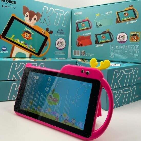 Детские Планшет бренда ATOUCH "KT - 1" / Планшет ATOUCH KT-1 1 сим 4G 4+64 гб 64GB для девочек розовый желтый