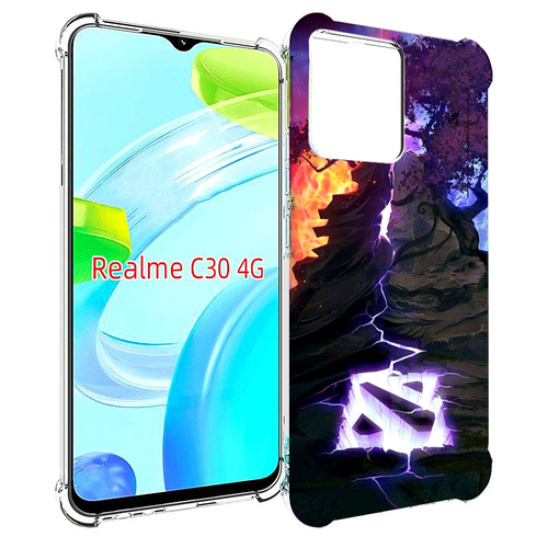 Чехол MyPads dota 2 логотип для Realme C30 4G / Narzo 50i Prime задняя-панель-накладка-бампер чехол mypads чери chery 2 для realme c30 4g narzo 50i prime задняя панель накладка бампер