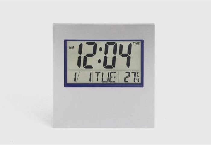 Часы электронные настенные настольные, с будильником, 17.5х2х19 см, часы интерьерные