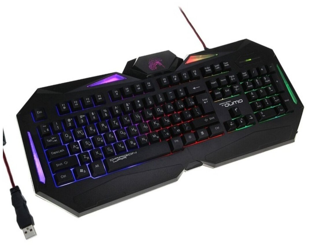 Клавиатура Dragon War Spirit, игровая, проводная, подсветка, 104 клавиши, USB, чёрная