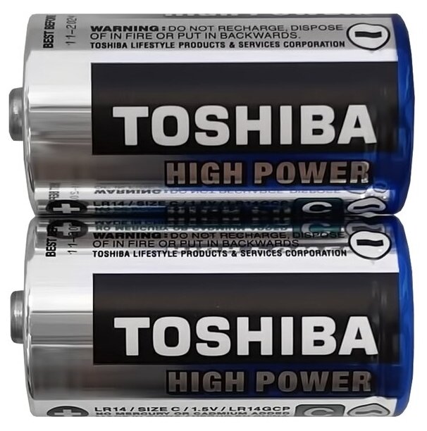 Батарейки Toshiba High Power Alkaline LR14 GCP SP-2CN (C) спайка 2 