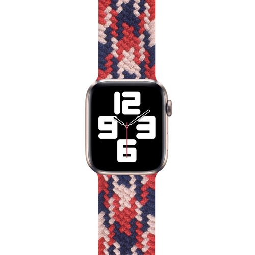 Плетеный ремешок для Apple Watch WIWU Nylon Braided Solo Loop Dual Color #2 42-44mm длина S (130мм) Pink+Red+Dark Blue