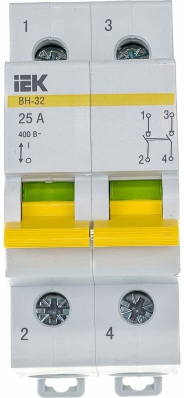 IEK KARAT Выключатель нагрузки (мини-рубильник) ВН-32 2Р 25А MNV10-2-025