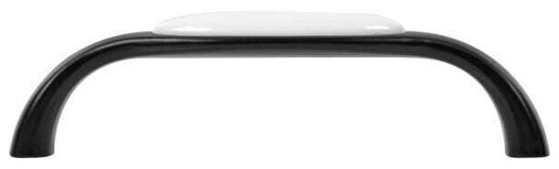 Ручка-скоба, 96 мм, цвет чёрный/белый, высокофункциональная, надежное двойное крепление, износостойкое глянцевое покрытие, коррозиестойкий ЦАМ. - фотография № 3