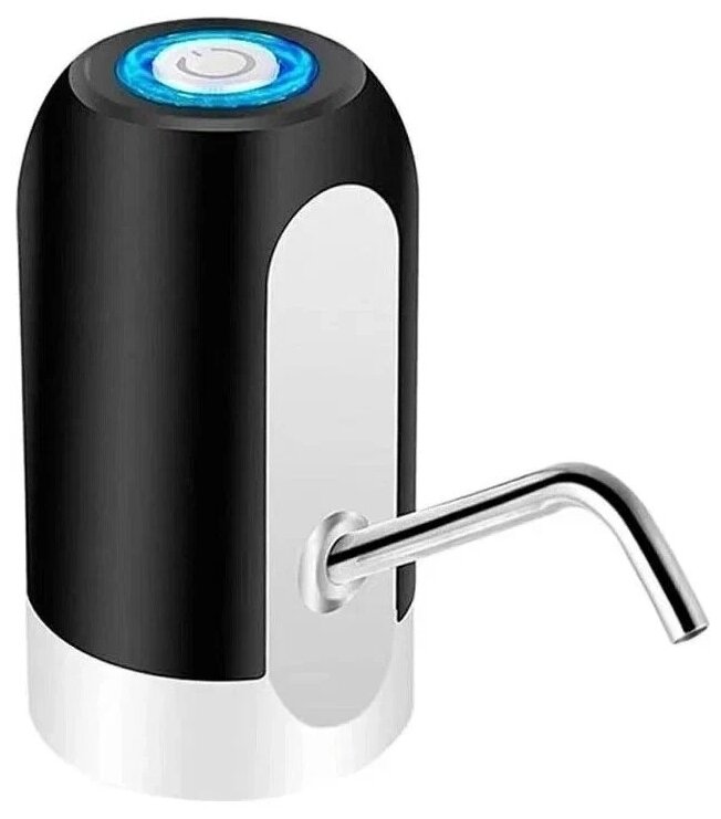 Помпа для воды электрическая для бутыли 19л с аккумулятором и зарядкой USB черно-белого цвета