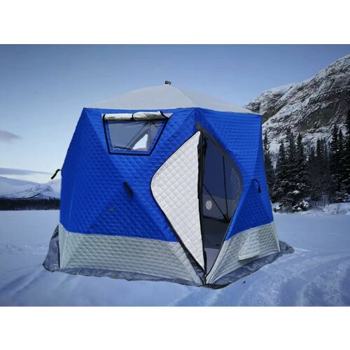 Мобильная баня / Трехслойная палатка-куб для зимней рыбалки Mir Camping / Зимняя палатка 4-местная Мир Кэмпинг MIR-2020, Синий