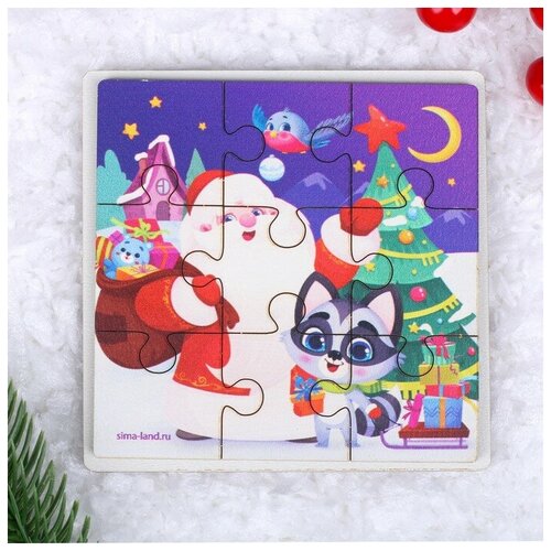 Новогодние пазлы «Дедушка Мороз» пазлы из дерева дедушка мороз детская логика