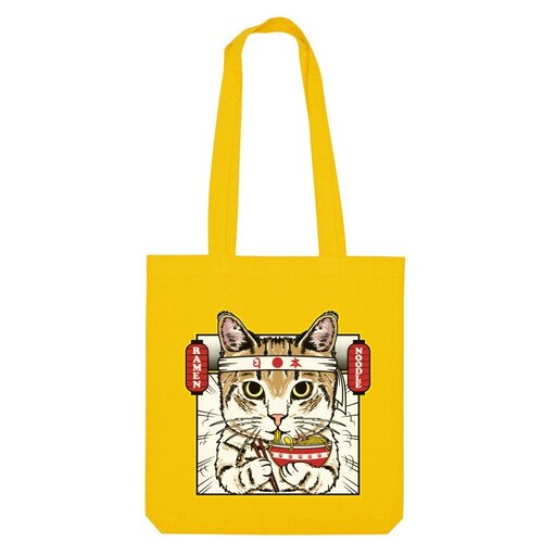 Сумка шоппер Us Basic, желтый мужская футболка japanese cat s красный