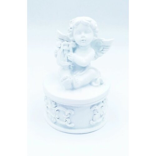 Сувенир статуэтка Ангел шкатулка Музыкант 9см полимерная.